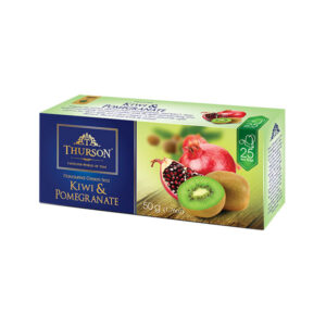 Představte si chuť krásně vyzrálého granátového jablka se svou typickou ostrou kyselostí a jemnou sladkost kiwi, a k tomu osvěžující zelený čaj. Prostě paráda! Přesně tyto chute kombinuje Thurson Kiwi & Pomegranate, který musíte ochutnat.